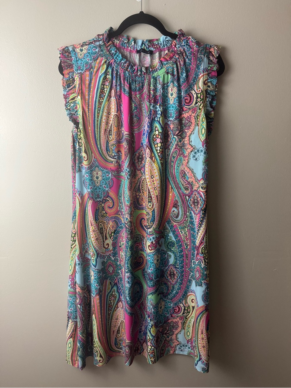 Women’s Tommy Hilfiger Paisley Print Ruffle Sleeve Dress Summer Resort Size 16